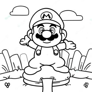 Pagina Da Colorare Mario Wonder In Una Scena Del Regno Dei Funghi 75345-18463