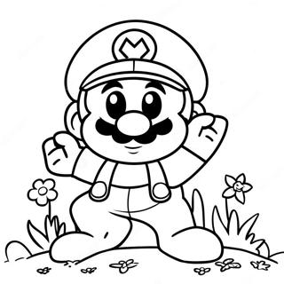 Pagina Da Colorare Mario Wonder In Una Scena Del Regno Dei Funghi 75345-18464