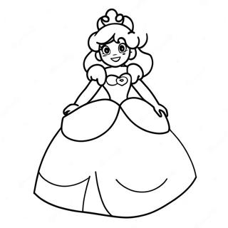 Pagina Da Colorare Della Principessa Peach In Un Bellissimo Vestito 75989-18958