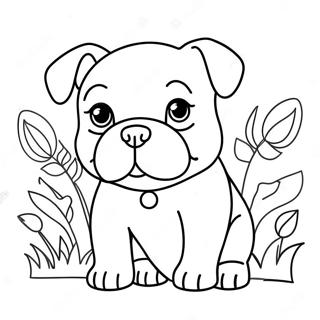 Pagina Da Colorare Del Cucciolo Di Bulldog Carino 76091-19030