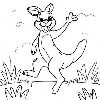 Pagina Da Colorare Con Un Canguro Che Salta Di Gioia 76881-19652