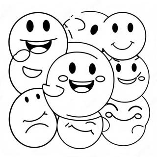Pagina Da Colorare Di Emoticon Smiley Felici 77215 19895