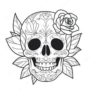 Pagina Da Colorare Teschio Di Rosa Gotico 77629-20215