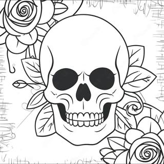 Pagina Da Colorare Teschio Di Rosa Gotico 77629-20216