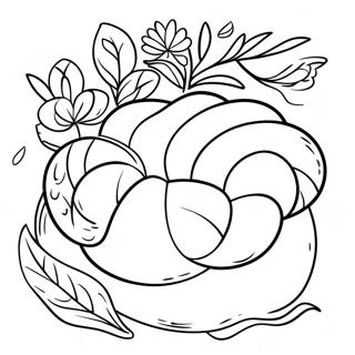 Pagina Da Colorare Rosh Hashanah Con Pane Challah Tradizionale 77655 20239