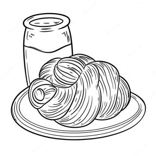 Pagina Da Colorare Rosh Hashanah Con Pane Challah Tradizionale 77655 20240