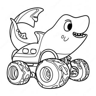 Pagina Da Colorare Del Monster Truck Squalo Colorato 78043 20534
