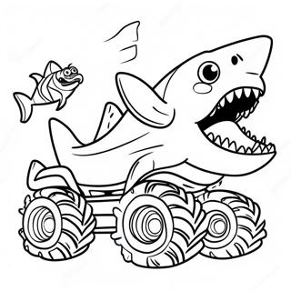 Pagina Da Colorare Del Monster Truck Squalo Colorato 78043 20535