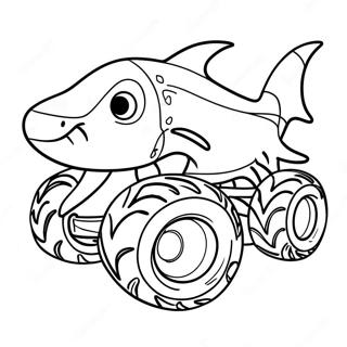 Pagina Da Colorare Del Monster Truck Squalo Colorato 78043 20536