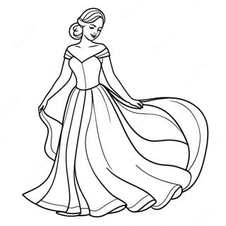 Ragazza Elegante In Un Abito Fluttuante Disegno Da Colorare 78171-20631