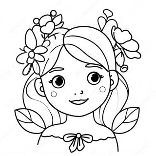 Ragazza Incantevole Con Fiori Disegno Da Colorare 78172-20633