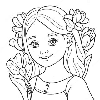 Ragazza Incantevole Con Fiori Disegno Da Colorare 78172-20634