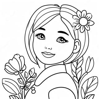 Ragazza Incantevole Con Fiori Disegno Da Colorare 78172-20635