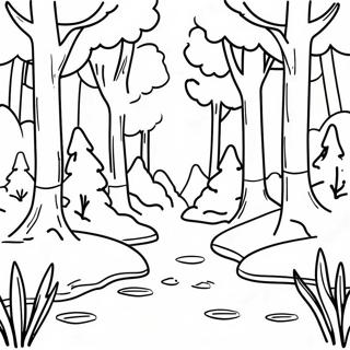 Pagina Da Colorare Di Un Paesaggio Forestale Serene 78300-20730