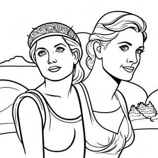 Avventura Di Diana E Roma Pagina Da Colorare 79152 21394