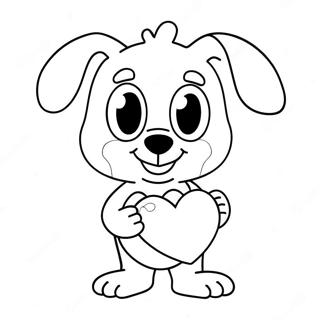 Pagina Da Colorare Bluey Con Un Cuore 79384-21575