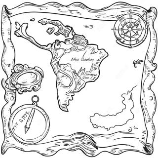 Pagina Da Colorare Della Mappa Del Tesoro Vintage 79900 21961