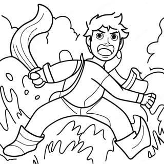 Pagina Da Colorare Di Percy Jackson Che Combatte I Mostri 80185-22189