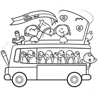 Pagina Da Colorare Della Parata Emozionante Della Settimana Del Nastro Rosso 81057-22872