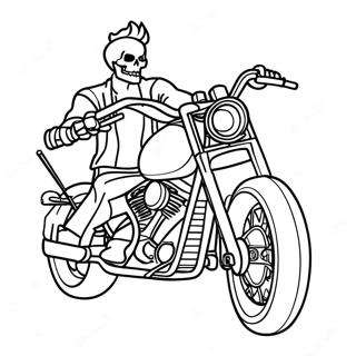 Ghost Rider Con Moto Da Colorare 81442 23163
