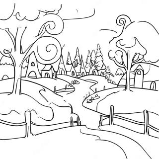 Pagina Da Colorare Del Paesaggio Del Villaggio Di Whoville 81496-23209