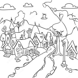 Pagina Da Colorare Del Paesaggio Del Villaggio Di Whoville 81496-23211
