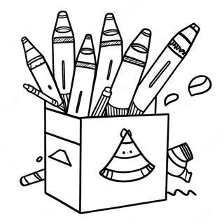 Pagina Da Colorare Con Una Scatola Di Pastelli Fantasiosa 81571-23267