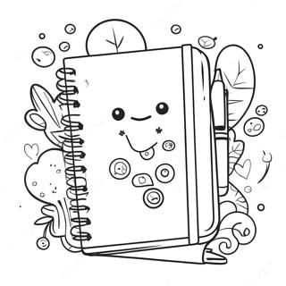 Pagina Da Colorare Con Un Carino Quaderno E Adesivi 81572-23270