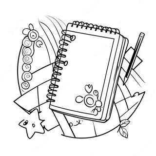 Pagina Da Colorare Con Un Carino Quaderno E Adesivi 81572-23272