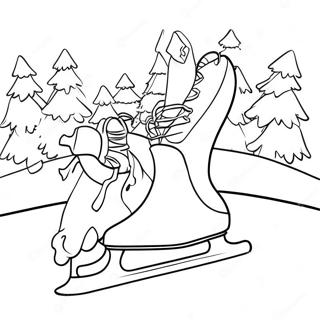 Pagina Da Colorare Di Pattinaggio Su Ghiaccio In Un Paese Delle Meraviglie Invernale 82498 24014