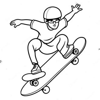 Pagina Da Colorare Dei Fantastici Trucchi Con Lo Skateboard 82856-24286