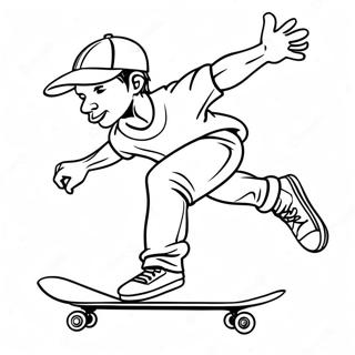 Pagina Da Colorare Dei Fantastici Trucchi Con Lo Skateboard 82856-24287