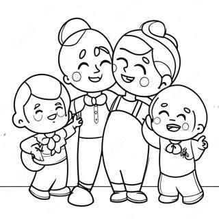 Famiglia Di Cocomelon Che Canta Insieme Da Colorare 8290-2785
