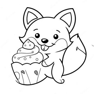 Volpe Kawaii Pagine da Colorare