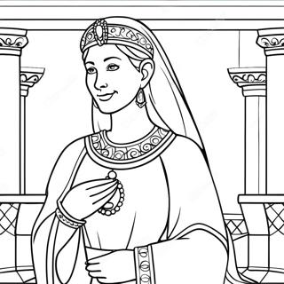 Pagina Da Colorare Della Regina Ester In Abiti Reali 83139-24512