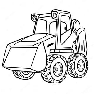 Pagina Da Colorare Dello Skid Steer In Stile Cartone Animato 83550-24838