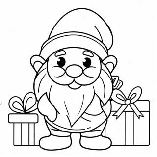 Pagina Da Colorare Del Gnomi Di Natale Allegro Con Regali 83702-24955