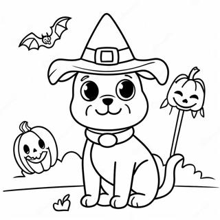 Pagina Da Colorare Cane Di Halloween Spaventoso In Costume 84009-25189