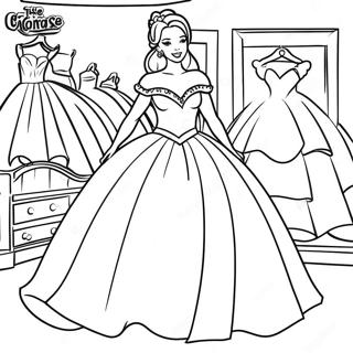 Pagina Da Colorare Di Un Abito Da Ballo Scintillante Per Principesse 84471-25553