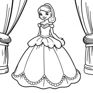 Pagina Da Colorare Di Un Abito Da Ballo Scintillante Per Principesse 84471-25556