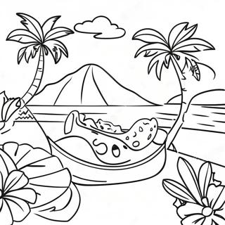 Pagina Da Colorare Della Scena Tropicale Del Luau 84675-25709