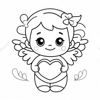 Angelo Carino Con Cuore Nella Pagina Da Colorare 84752 25772