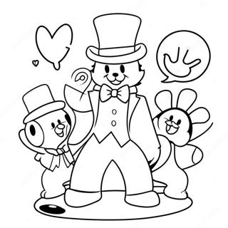 Pagina Da Colorare Di Tuxedo Sam Che Gioca Con Gli Amici 84904 25889