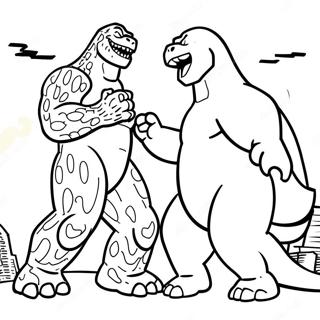 Godzilla Contro Kong Pagine Da Colorare