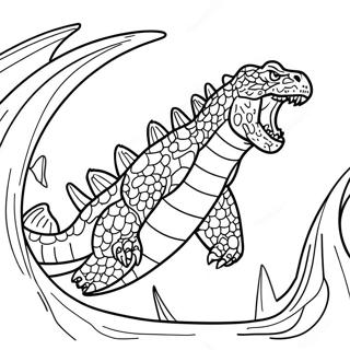 Pagina Da Colorare Di Godzilla Che Ruggisce Feroce 85315-26294