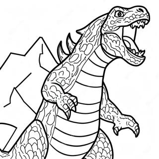 Pagina Da Colorare Di Godzilla Che Ruggisce Feroce 85315-26296