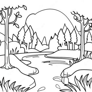 Pagina Da Colorare Con Scena Naturale Serena Per Adulti 85417-26373