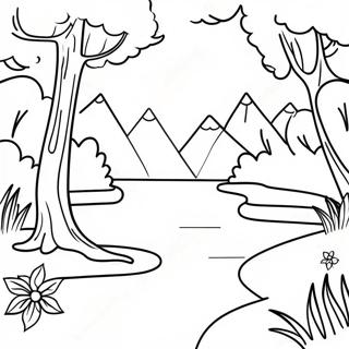 Pagina Da Colorare Con Scena Naturale Serena Per Adulti 85417-26376