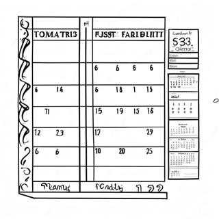 Calendario Pagine da Colorare