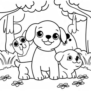 Cuccioli Giocosi Nel Parco Da Colorare 86440-27197